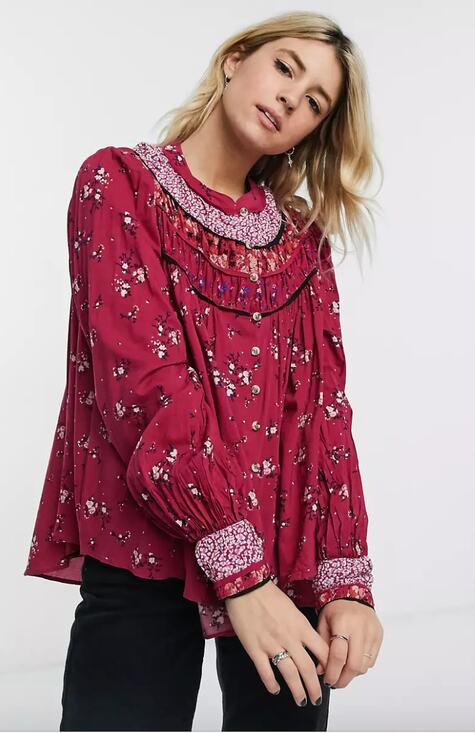 Free People Tops - FREE PEOPLE NWT Paloma Multi Print Blouse // XS